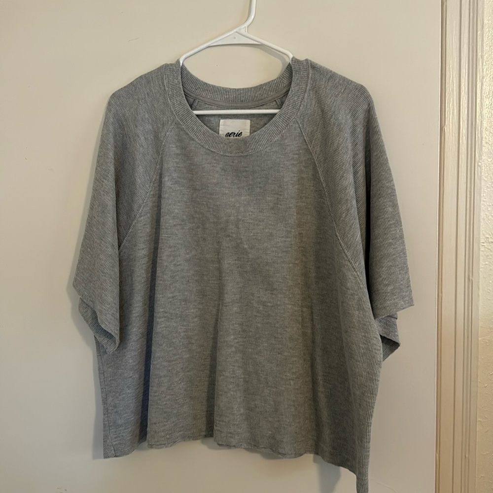Aerie Lightweight Ribbed Short Sleeve